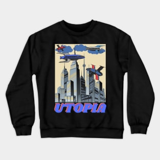 Retro Vintage Comic Spaceship Crewneck Sweatshirt